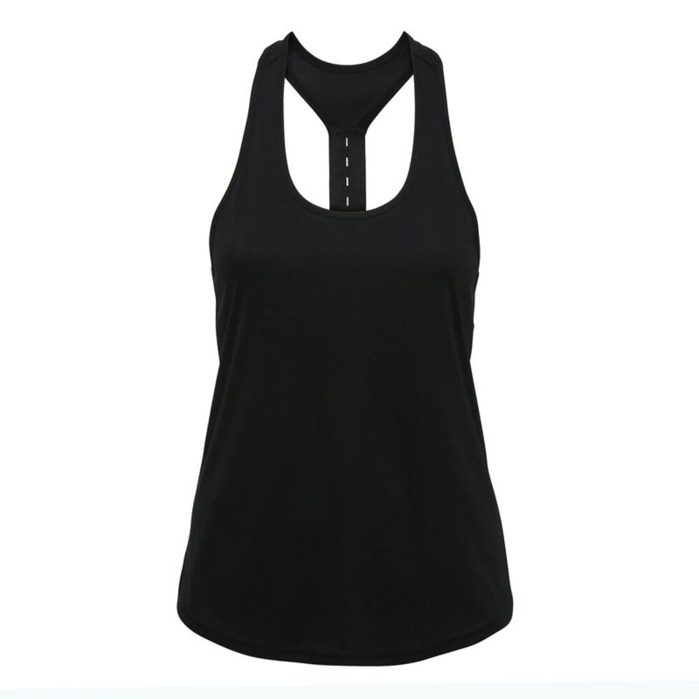 Tri Dri Womens/Ladies Performance Strap Back Tank Top / Black